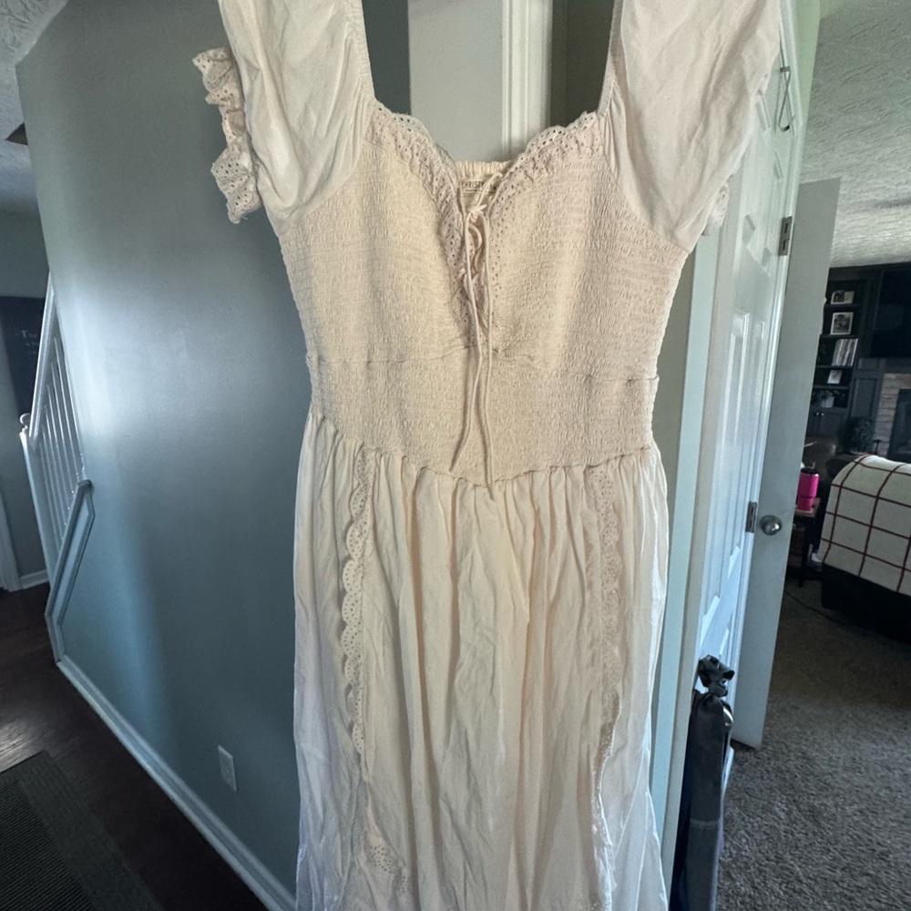 Christy dawns Madeline ivory dress Cream Puff-Sleeve Midi Dress - Picture 8 of 8